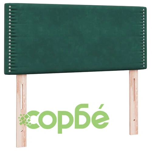 Box Spring легло с матрак от кадифе, тъмнозелено, 80x210 cm ➤ топ цена ➤ sorbe.bg