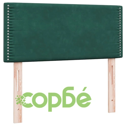 Боксспринг легло с матрак от кадифе, 100x210 см, тъмнозелено ➤ топ цена ➤ sorbe.bg