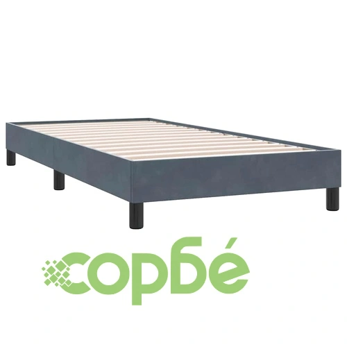 Боксспринг легло с матрак, 80x210 см, тъмносиво кадифе ➤ топ цена ➤ sorbe.bg