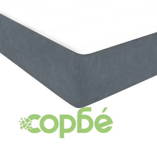 Боксспринг легло с матрак, 80x210 см, тъмносиво кадифе ➤ топ цена ➤ sorbe.bg