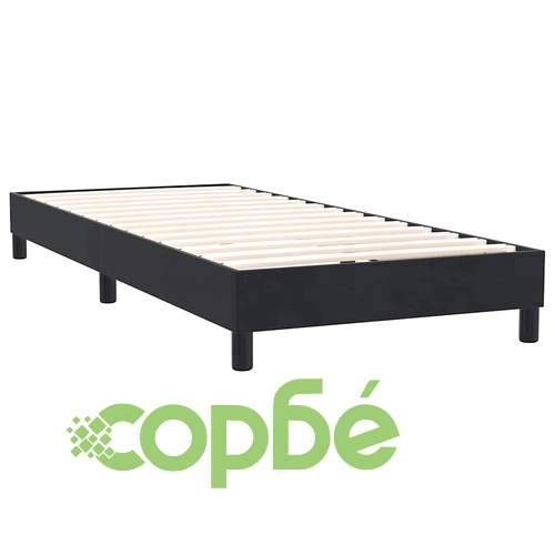 Боксспринг легло с матрак, 80x220 cm, черно кадифе ➤ топ цена ➤ sorbe.bg