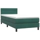 Box Spring легло с матрак от кадифе, тъмнозелено, 90x220 cm