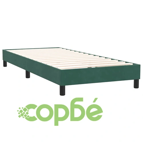 Box Spring легло с матрак от кадифе, тъмнозелено, 90x220 cm ➤ топ цена ➤ sorbe.bg