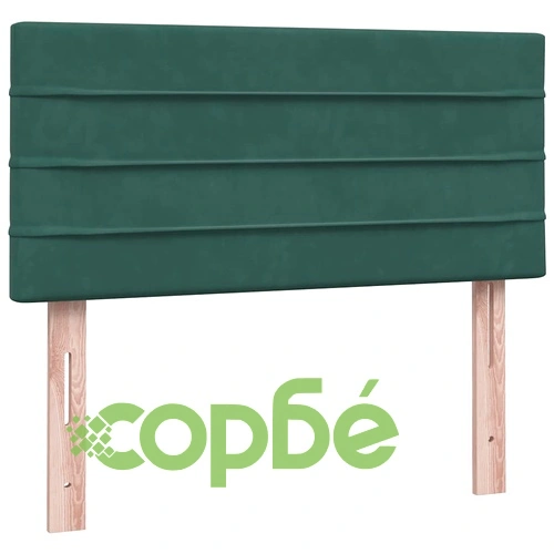 Box Spring легло с матрак от кадифе, тъмнозелено, 90x220 cm ➤ топ цена ➤ sorbe.bg