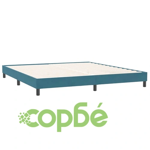 Луксозно Боксспринг Легло с Матрак от Кадифе, Тъмносиньо, 180x220 cm ➤ топ цена ➤ sorbe.bg