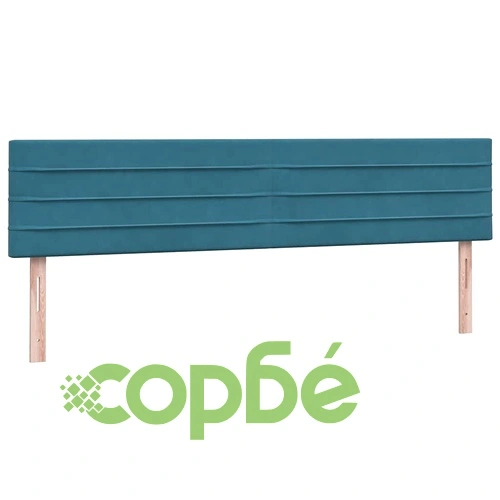 Луксозно Боксспринг Легло с Матрак от Кадифе, Тъмносиньо, 180x220 cm ➤ топ цена ➤ sorbe.bg