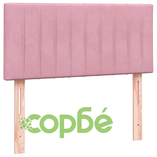 Боксспринг легло с матрак от кадифе, розово, 80x210 см ➤ топ цена ➤ sorbe.bg