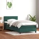 Box Spring легло с матрак от кадифе в тъмнозелено 90x220 cm