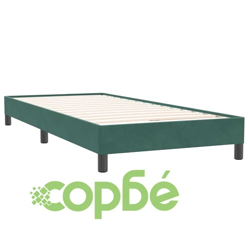 Box Spring легло с матрак от кадифе в тъмнозелено 90x220 cm ➤ топ цена ➤ sorbe.bg