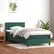 Box Spring легло с матрак от кадифе, тъмнозелено, 90x220 cm