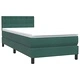 Box Spring легло с матрак от кадифе, тъмнозелено, 90x220 cm