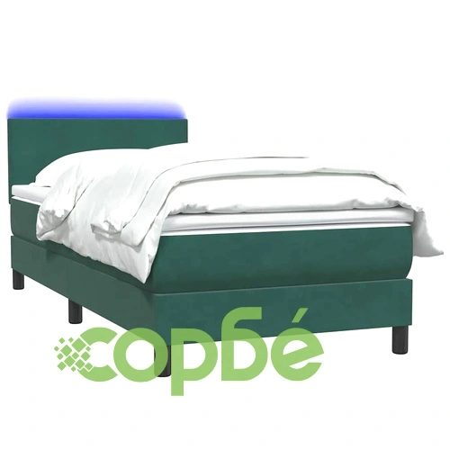 Box Spring легло с матрак от кадифе в тъмнозелено 80x210 cm ➤ топ цена ➤ sorbe.bg