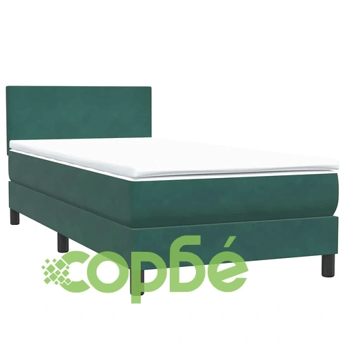 Box Spring легло с матрак от кадифе в тъмнозелено 80x210 cm ➤ топ цена ➤ sorbe.bg