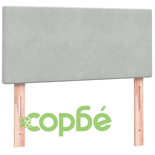 Боксспринг легло с матрак от кадифе, светлосиво, 90x210 см ➤ топ цена ➤ sorbe.bg