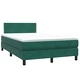 Луксозно Боксспринг Легло с Матрак, Тъмнозелено Кадифе, 120x220 cm, с LED Осветление