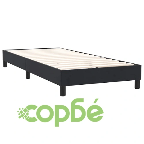 Луксозно Боксспринг Легло с Матрак, Черно Кадифе, 80x220 см, LED Осветление ➤ топ цена ➤ sorbe.bg