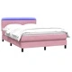 Боксспринг легло с матрак от кадифе, розово, 160x210 см