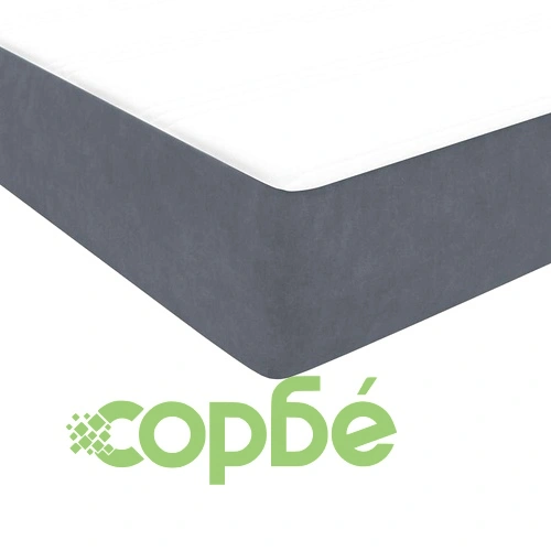 Боксспринг легло с матрак от кадифе, тъмносиво, 80x220 см ➤ топ цена ➤ sorbe.bg