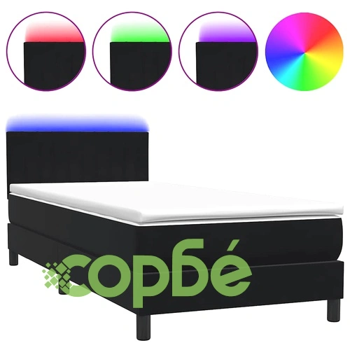 Боксспринг легло с матрак от кадифе, черно, 80x220 cm ➤ топ цена ➤ sorbe.bg