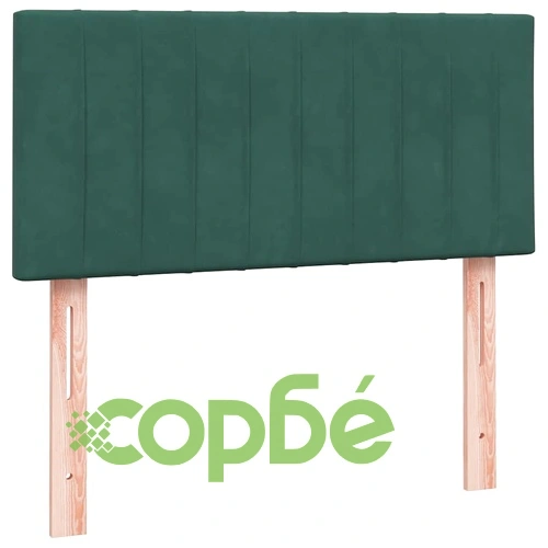 Box Spring легло с матрак 90x220 cm от кадифе в тъмнозелено ➤ топ цена ➤ sorbe.bg