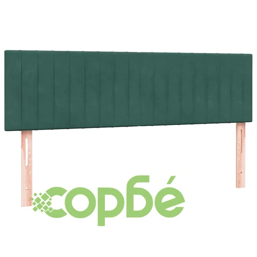 Боксспринг легло с матрак от кадифе, тъмнозелено, 140x220 см ➤ топ цена ➤ sorbe.bg