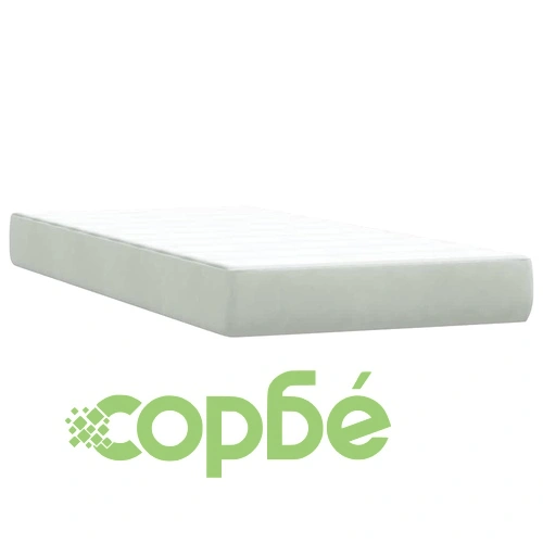 Боксспринг легло с матрак, 80x210 см, светлосиво кадифе ➤ топ цена ➤ sorbe.bg