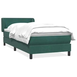 Луксозно Box Spring Легло с Матрак 80x210 cm - Тъмнозелено Кадифе