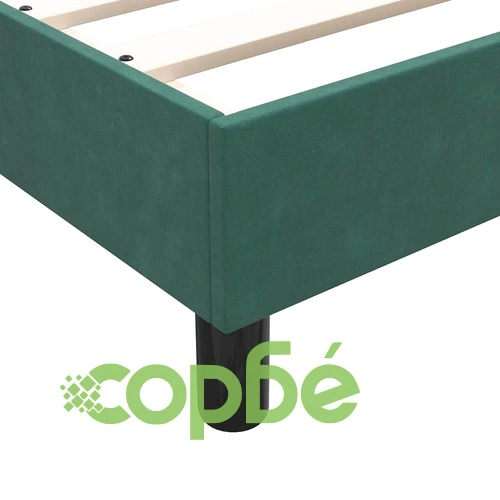 Луксозно Box Spring Легло с Матрак 80x210 cm - Тъмнозелено Кадифе ➤ топ цена ➤ sorbe.bg