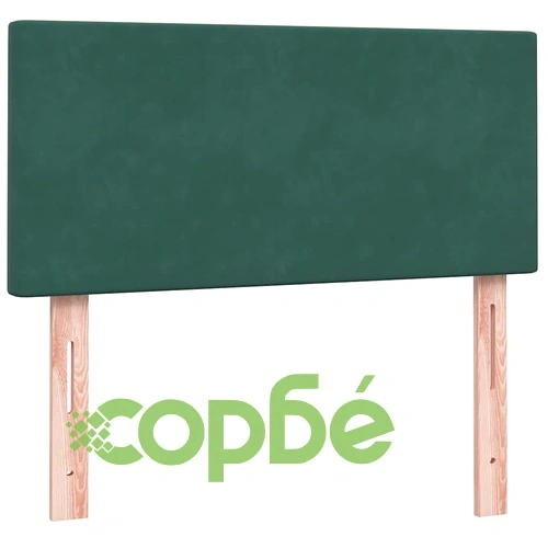 Луксозно Box Spring Легло с Матрак 80x210 cm - Тъмнозелено Кадифе ➤ топ цена ➤ sorbe.bg