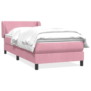 Луксозно Боксспринг Легло с Матрак от Кадифе, Розово, 90x210 см, с Топ Матрак