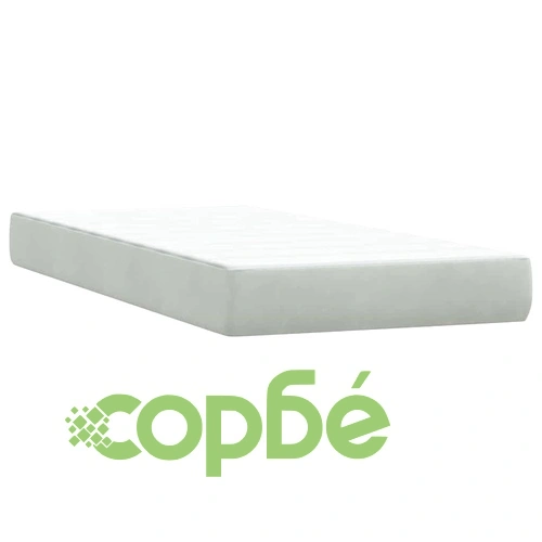 Боксспринг легло с матрак от кадифе, светлосиво, 80x220 см ➤ топ цена ➤ sorbe.bg