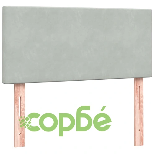 Боксспринг легло с матрак от кадифе, светлосиво, 80x220 см ➤ топ цена ➤ sorbe.bg