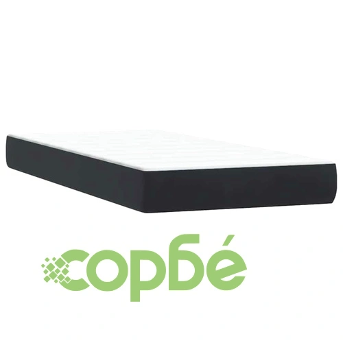 Боксспринг легло с матрак от кадифе, черно, 80x210 см ➤ топ цена ➤ sorbe.bg