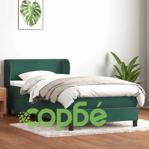 Box Spring Легло с Матрак 80x210 cm от Кадифе в Тъмнозелено ➤ топ цена ➤ sorbe.bg