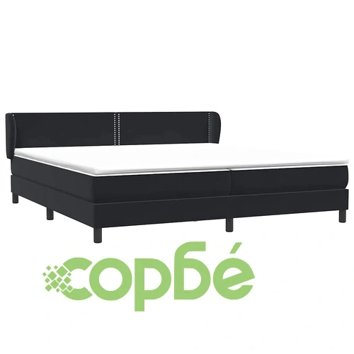 Луксозно Боксспринг Легло с Матраци, Черно Кадифе, 180x220 см ➤ топ цена ➤ sorbe.bg