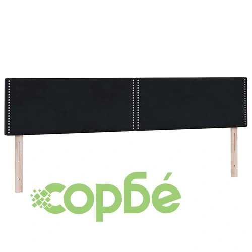 Луксозно Боксспринг Легло с Матраци, Черно Кадифе, 180x220 см ➤ топ цена ➤ sorbe.bg