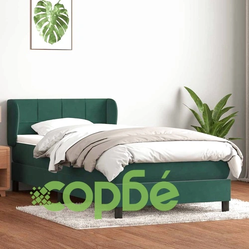 Луксозно Box Spring Легло с Матрак от Кадифе - Тъмнозелено 80x210 см ➤ топ цена ➤ sorbe.bg