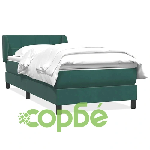 Луксозно Box Spring Легло с Матрак от Кадифе - Тъмнозелено 80x210 см ➤ топ цена ➤ sorbe.bg
