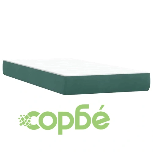 Луксозно Box Spring Легло с Матрак от Кадифе - Тъмнозелено 80x210 см ➤ топ цена ➤ sorbe.bg