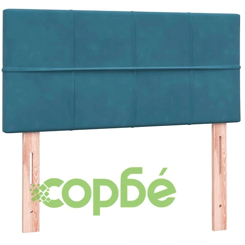 Луксозно Боксспринг Легло с Матрак и Топер, Тъмносиньо Кадифе, 80x210 см ➤ топ цена ➤ sorbe.bg