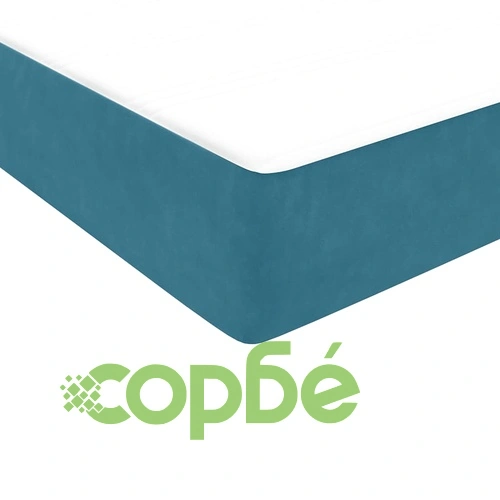 Луксозно Боксспринг Легло с Матрак и Топер, Тъмносиньо Кадифе, 80x210 см ➤ топ цена ➤ sorbe.bg