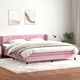 Луксозно Box Spring легло с матраци от кадифе, Розово, 180x210 см