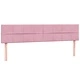 Луксозно Box Spring легло с матраци от кадифе, Розово, 180x210 см