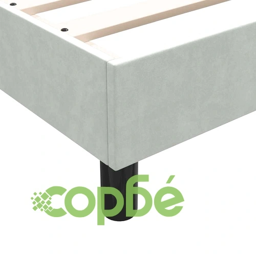 Луксозно Боксспринг Легло с Матрак от Кадифе, Светлосиво, 90x220 см ➤ топ цена ➤ sorbe.bg