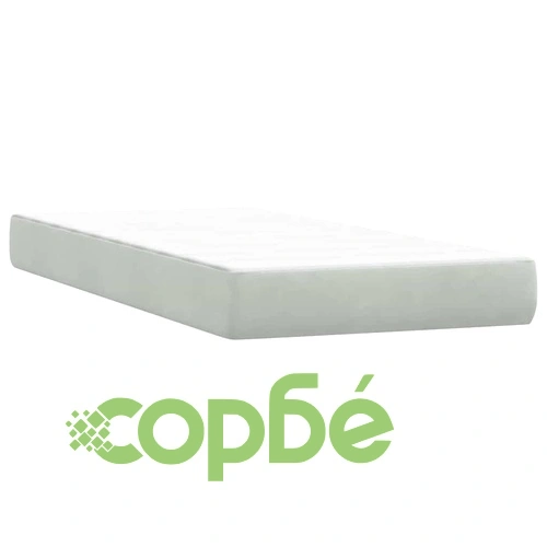 Луксозно Боксспринг Легло с Матрак от Кадифе, Светлосиво, 90x220 см ➤ топ цена ➤ sorbe.bg