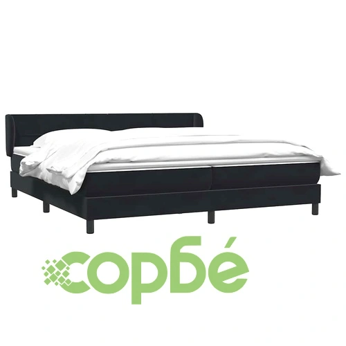 Луксозно Боксспринг Легло с Матраци от Кадифе, Черно, 180x220 см ➤ топ цена ➤ sorbe.bg