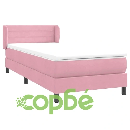 Луксозно Боксспринг Легло с Матрак от Кадифе, Розово, 80x210 см ➤ топ цена ➤ sorbe.bg