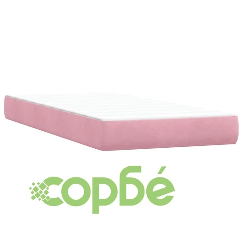 Луксозно Боксспринг Легло с Матрак от Кадифе, Розово, 80x210 см ➤ топ цена ➤ sorbe.bg