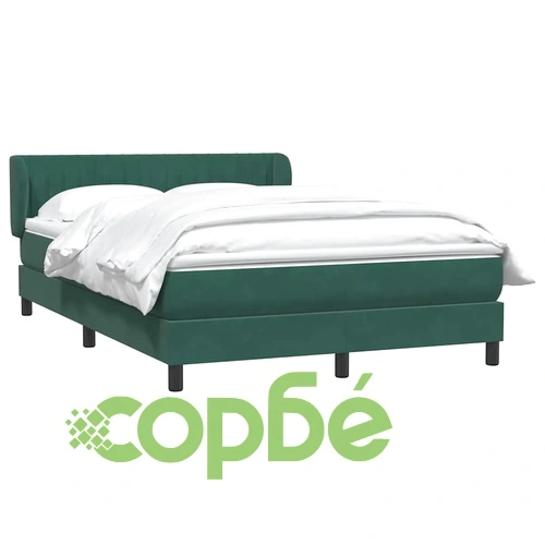 Боксспринг легло с матрак, 140x210 см, тъмнозелено кадифе ➤ топ цена ➤ sorbe.bg