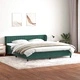 Луксозно Box Spring легло с матраци от кадифе - Тъмно зелено 200x210 cm